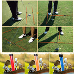 2 Pack 48inch 3 Section Foldable Golf Alignment Sticks | Training Aid Practice Rods